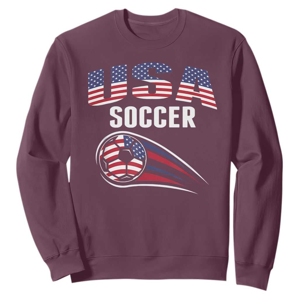 Patriotic USA Soccer Stars and Stripes Graphic Sweatshirt American Football Fan Game Day Spirit