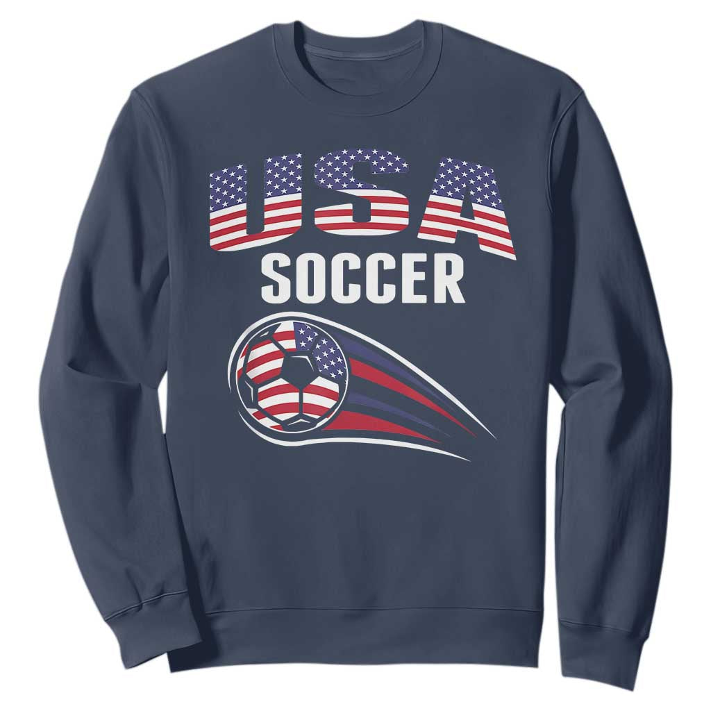 Patriotic USA Soccer Stars and Stripes Graphic Sweatshirt American Football Fan Game Day Spirit