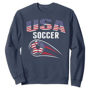 Patriotic USA Soccer Stars and Stripes Graphic Sweatshirt American Football Fan Game Day Spirit