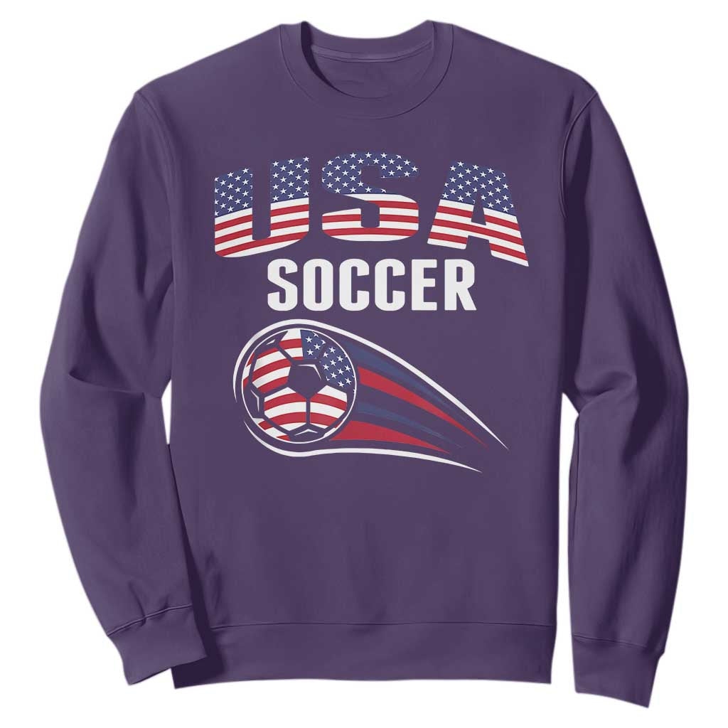 Patriotic USA Soccer Stars and Stripes Graphic Sweatshirt American Football Fan Game Day Spirit