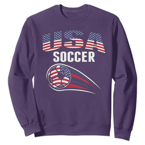 Patriotic USA Soccer Stars and Stripes Graphic Sweatshirt American Football Fan Game Day Spirit