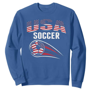 Patriotic USA Soccer Stars and Stripes Graphic Sweatshirt American Football Fan Game Day Spirit