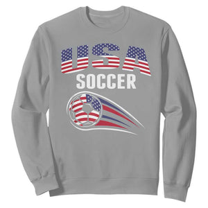Patriotic USA Soccer Stars and Stripes Graphic Sweatshirt American Football Fan Game Day Spirit