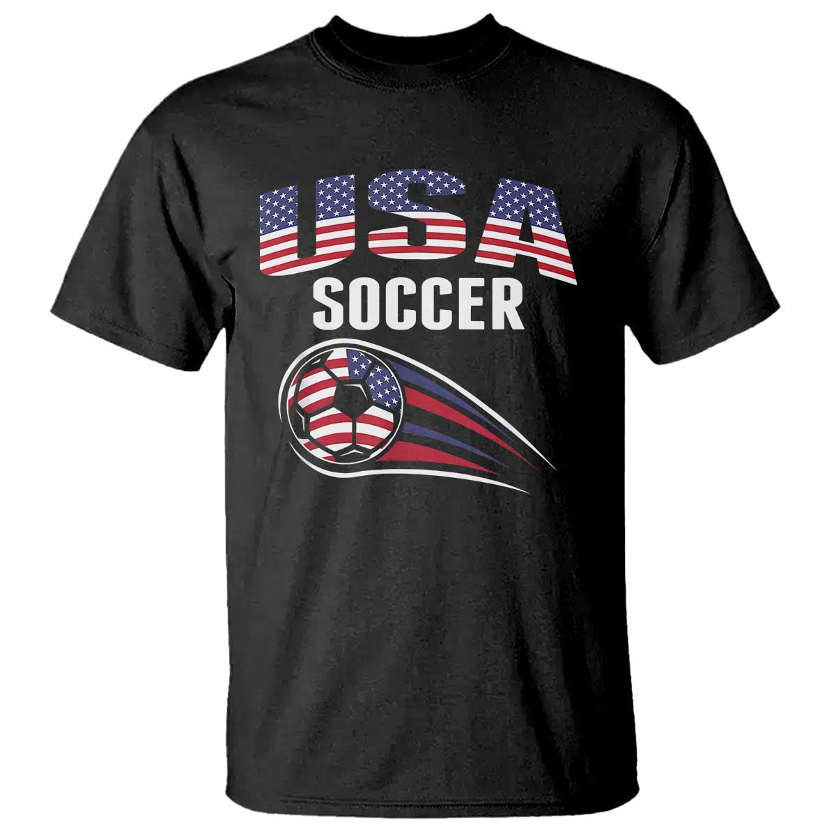 Patriotic USA Soccer Stars and Stripes Graphic T Shirt American Football Fan Game Day Spirit