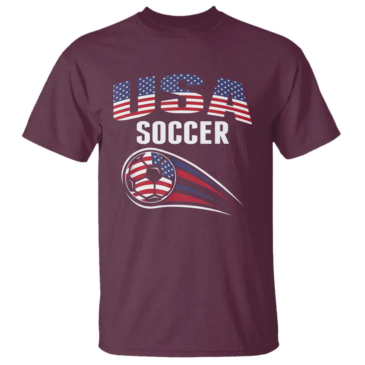 Patriotic USA Soccer Stars and Stripes Graphic T Shirt American Football Fan Game Day Spirit