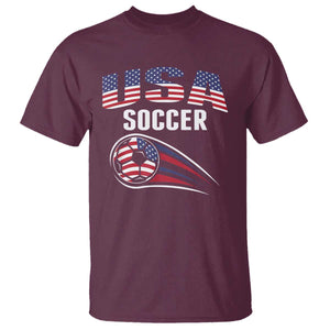 Patriotic USA Soccer Stars and Stripes Graphic T Shirt American Football Fan Game Day Spirit