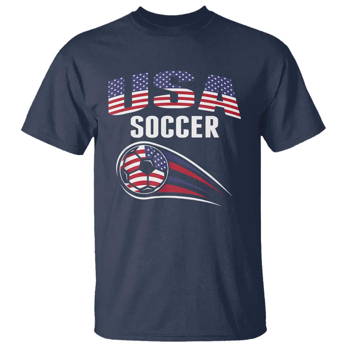 Patriotic USA Soccer Stars and Stripes Graphic T Shirt American Football Fan Game Day Spirit