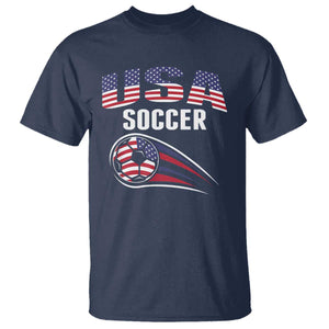 Patriotic USA Soccer Stars and Stripes Graphic T Shirt American Football Fan Game Day Spirit