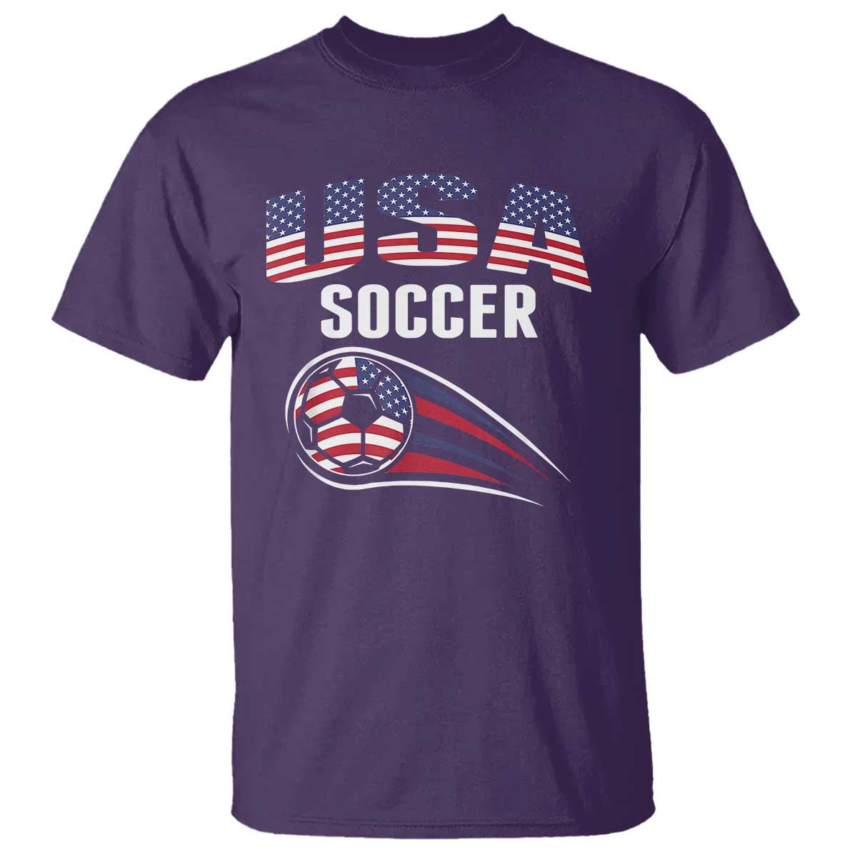 Patriotic USA Soccer Stars and Stripes Graphic T Shirt American Football Fan Game Day Spirit