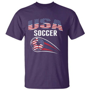 Patriotic USA Soccer Stars and Stripes Graphic T Shirt American Football Fan Game Day Spirit