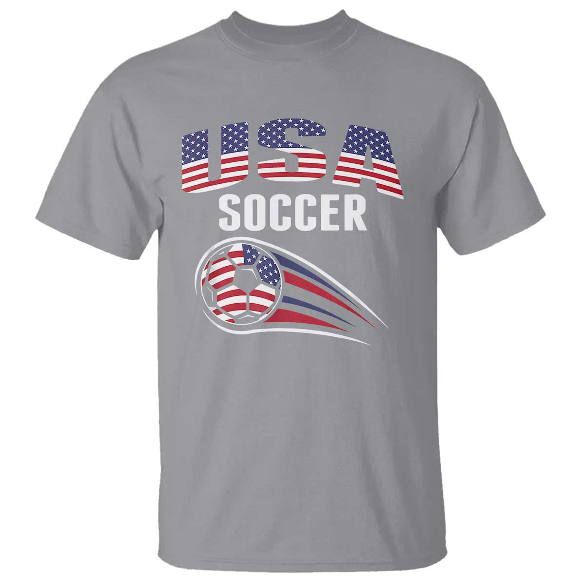 Patriotic USA Soccer Stars and Stripes Graphic T Shirt American Football Fan Game Day Spirit