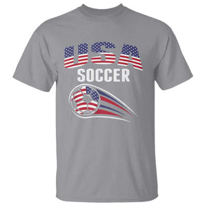 Patriotic USA Soccer Stars and Stripes Graphic T Shirt American Football Fan Game Day Spirit