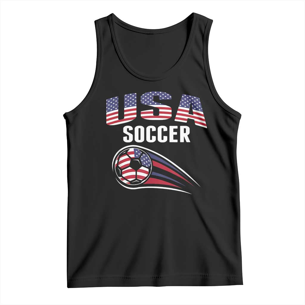 Patriotic USA Soccer Stars and Stripes Graphic Tank Top American Football Fan Game Day Spirit