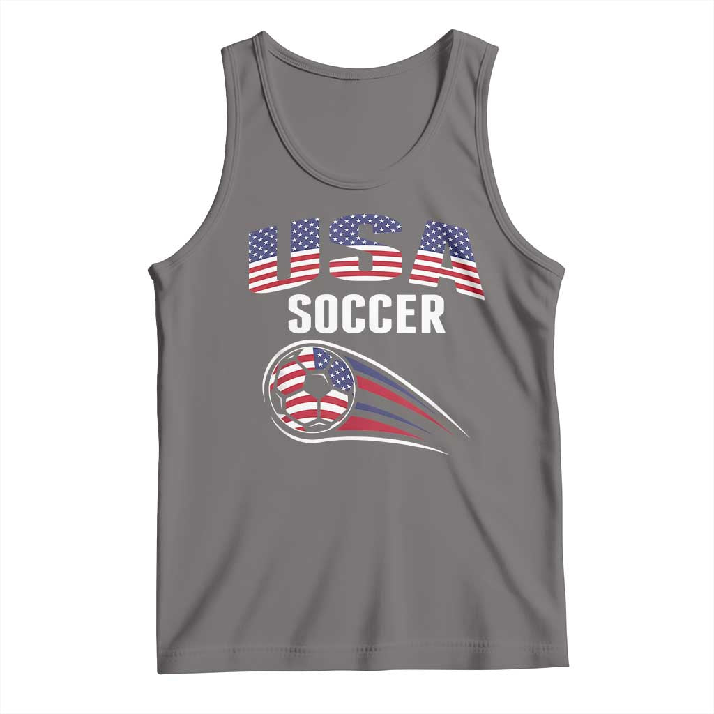 Patriotic USA Soccer Stars and Stripes Graphic Tank Top American Football Fan Game Day Spirit