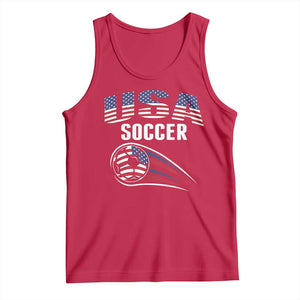Patriotic USA Soccer Stars and Stripes Graphic Tank Top American Football Fan Game Day Spirit
