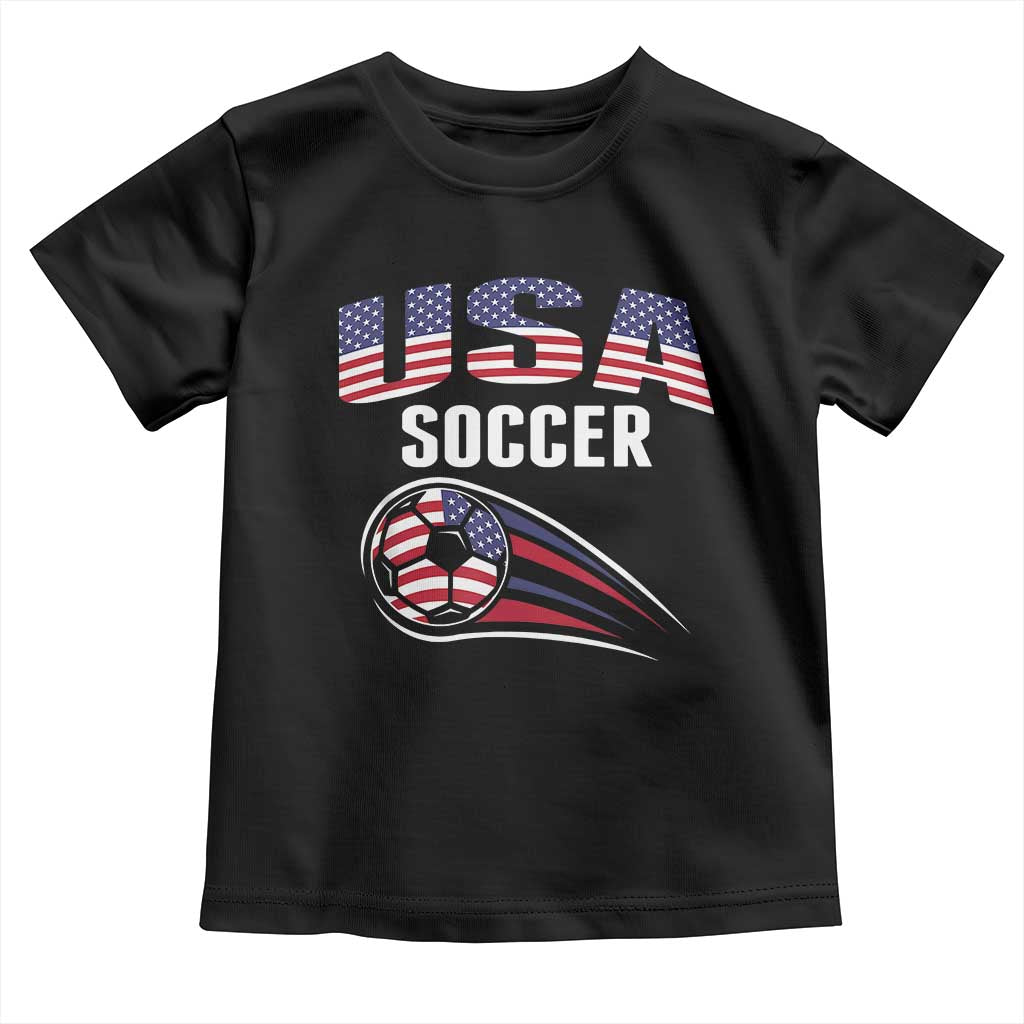 Patriotic USA Soccer Stars and Stripes Graphic Toddler T Shirt American Football Fan Game Day Spirit