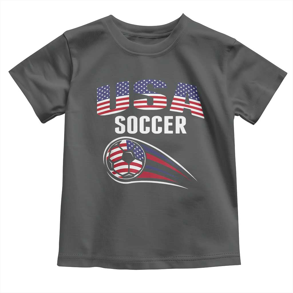 Patriotic USA Soccer Stars and Stripes Graphic Toddler T Shirt American Football Fan Game Day Spirit