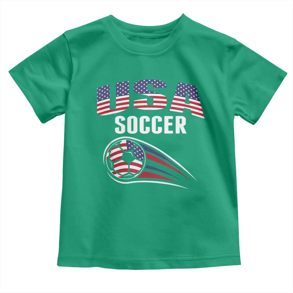 Patriotic USA Soccer Stars and Stripes Graphic Toddler T Shirt American Football Fan Game Day Spirit