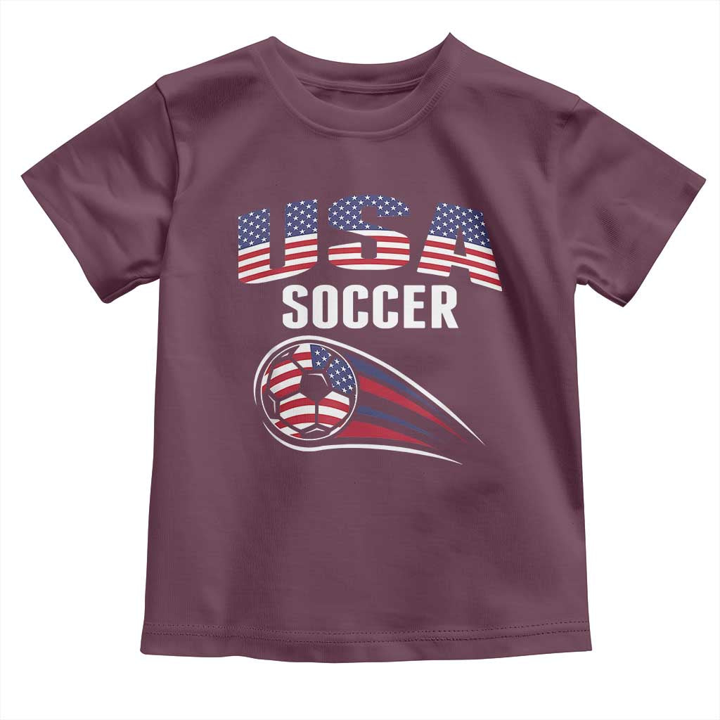Patriotic USA Soccer Stars and Stripes Graphic Toddler T Shirt American Football Fan Game Day Spirit