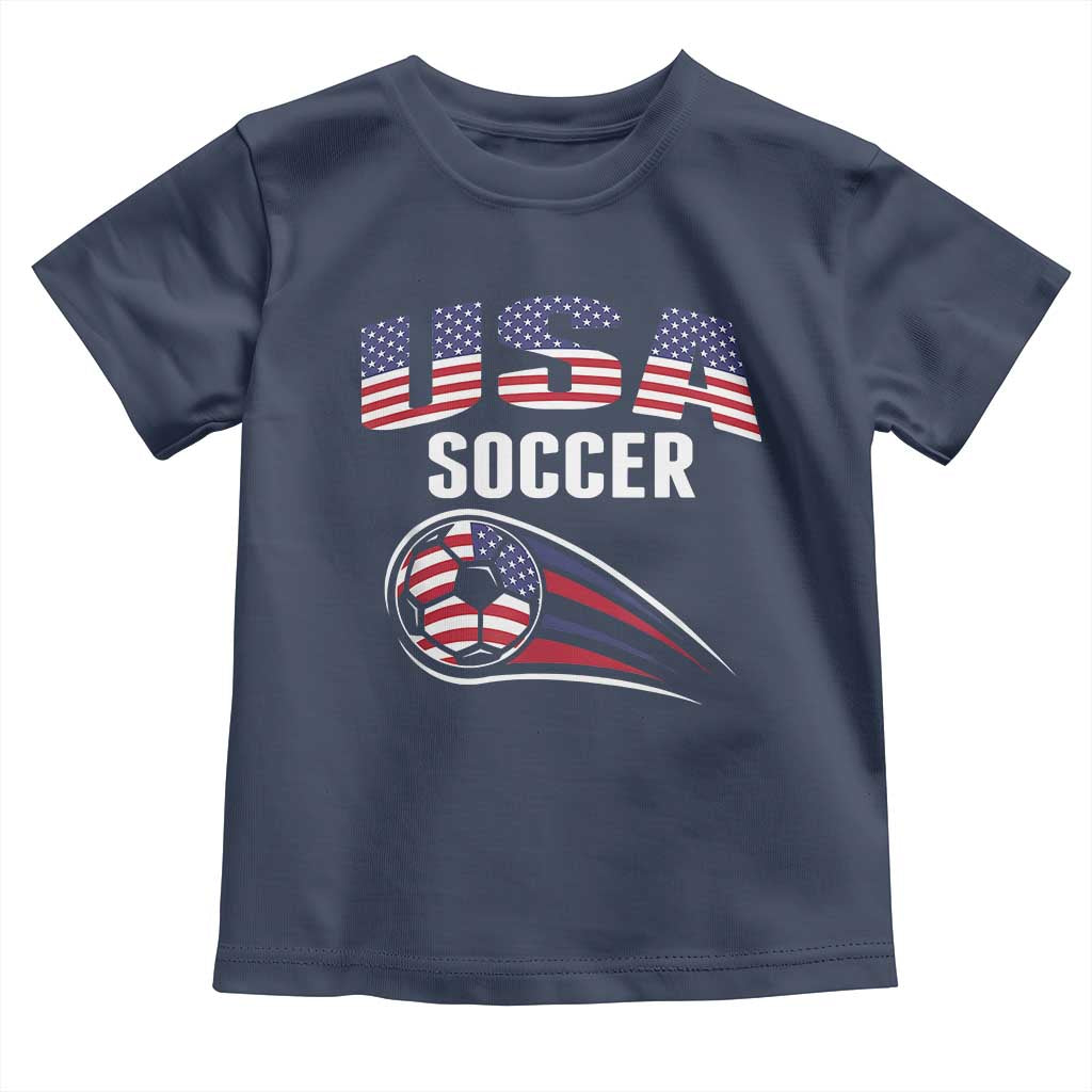 Patriotic USA Soccer Stars and Stripes Graphic Toddler T Shirt American Football Fan Game Day Spirit