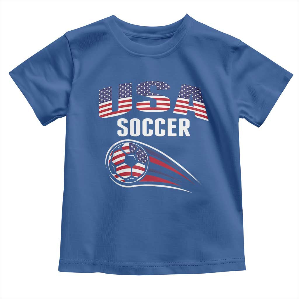 Patriotic USA Soccer Stars and Stripes Graphic Toddler T Shirt American Football Fan Game Day Spirit