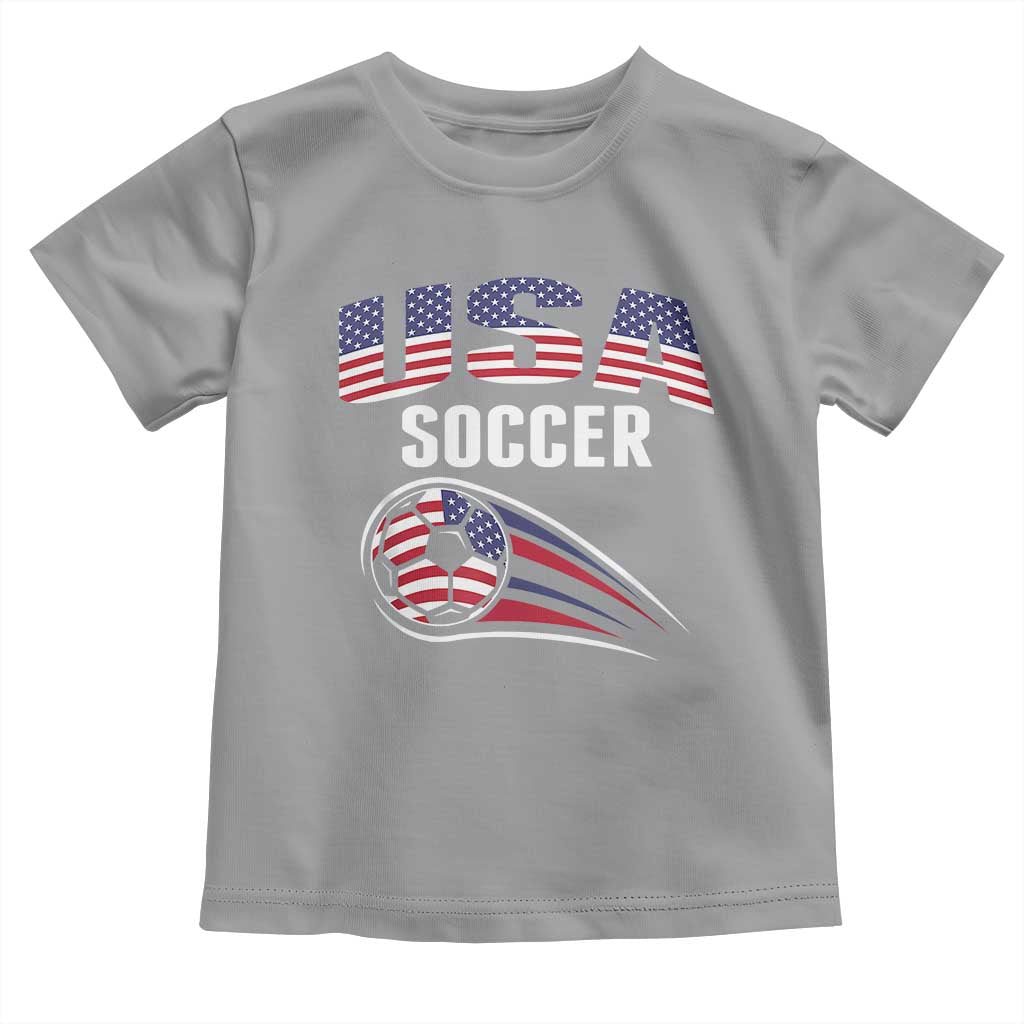 Patriotic USA Soccer Stars and Stripes Graphic Toddler T Shirt American Football Fan Game Day Spirit
