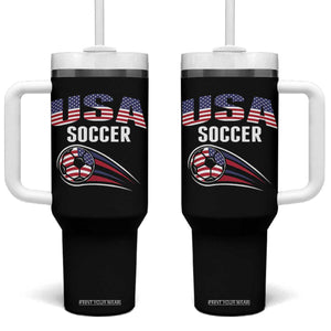 Patriotic USA Soccer Stars and Stripes Graphic Tumbler With Handle American Football Fan Game Day Spirit