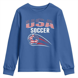 Patriotic USA Soccer Stars and Stripes Graphic Youth Sweatshirt American Football Fan Game Day Spirit