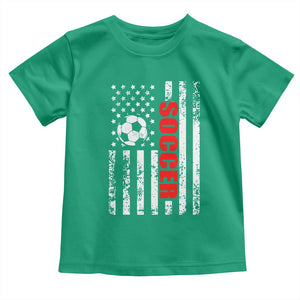 Distressed USA Flag Soccer Player Toddler T Shirt Patriotic American Football Lover