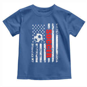 Distressed USA Flag Soccer Player Toddler T Shirt Patriotic American Football Lover
