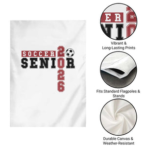 Soccer Senior Class of 2026 Typography Graphic Garden Flag High School Varsity Athlete Graduation Gift