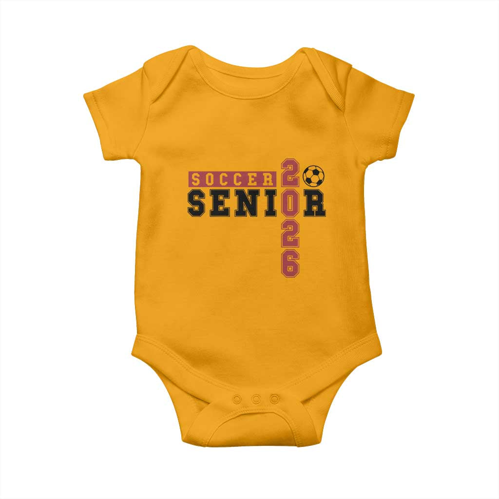 Soccer Senior Class of 2026 Typography Graphic Baby Onesie High School Varsity Athlete Graduation Gift
