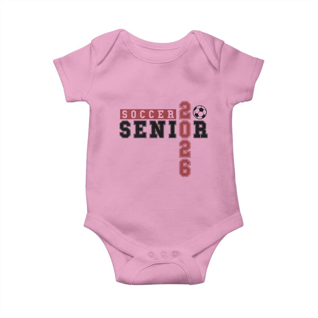 Soccer Senior Class of 2026 Typography Graphic Baby Onesie High School Varsity Athlete Graduation Gift