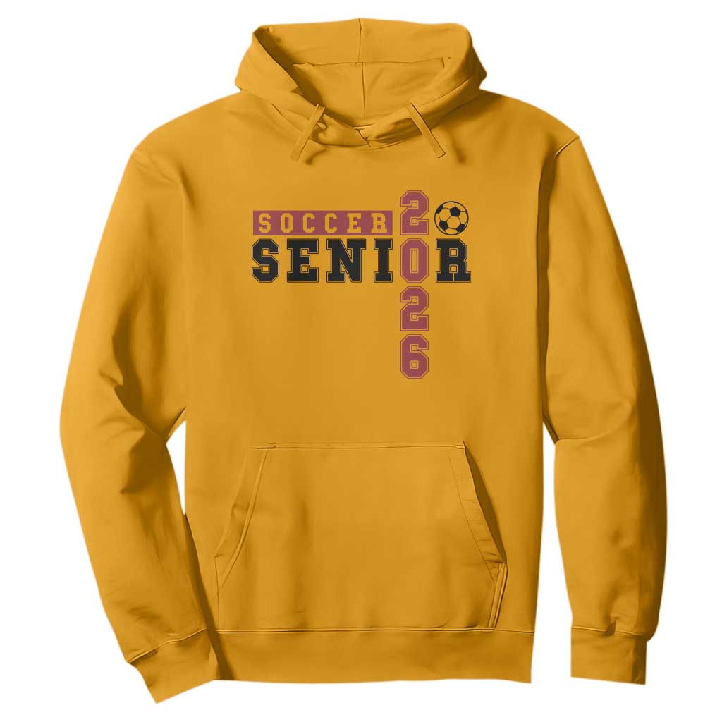 Soccer Senior Class of 2026 Typography Graphic Hoodie High School Varsity Athlete Graduation Gift