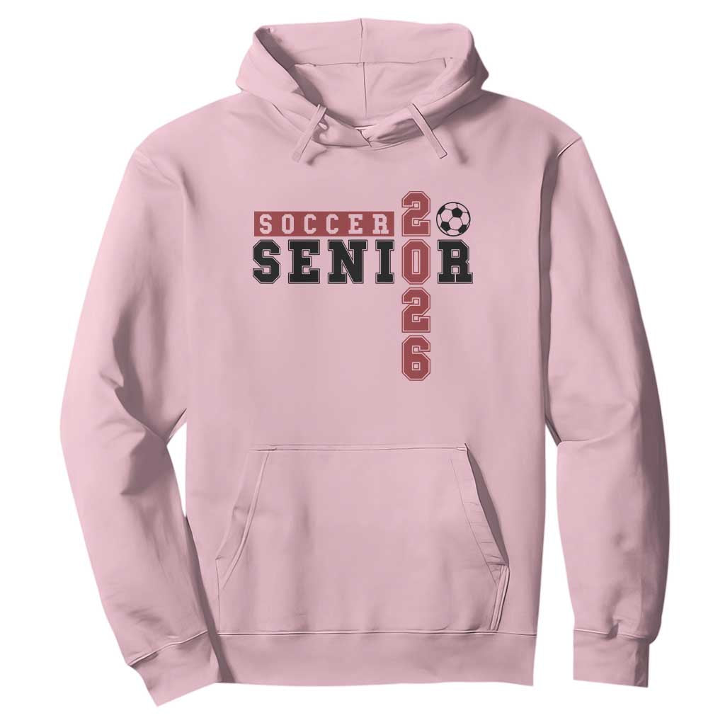 Soccer Senior Class of 2026 Typography Graphic Hoodie High School Varsity Athlete Graduation Gift