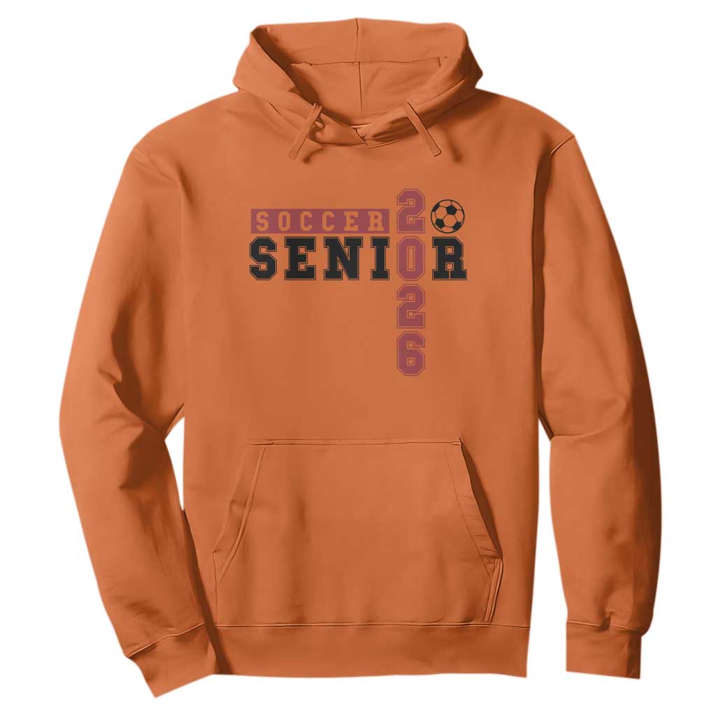 Soccer Senior Class of 2026 Typography Graphic Hoodie High School Varsity Athlete Graduation Gift