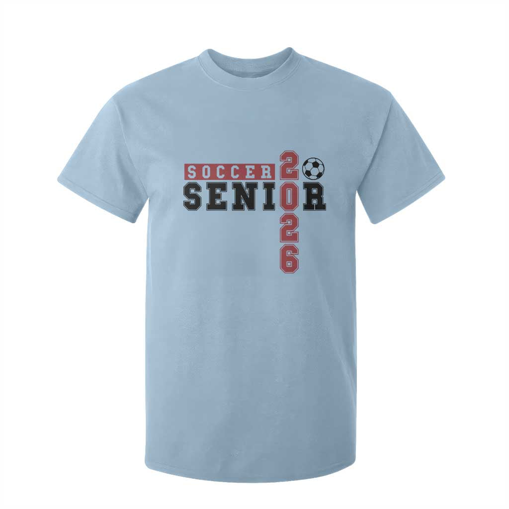 Soccer Senior Class of 2026 Typography Graphic T Shirt For Kid High School Varsity Athlete Graduation Gift