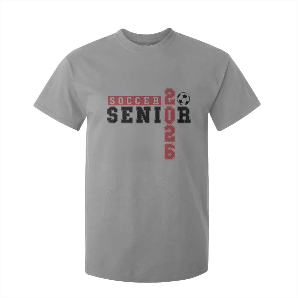 Soccer Senior Class of 2026 Typography Graphic T Shirt For Kid High School Varsity Athlete Graduation Gift
