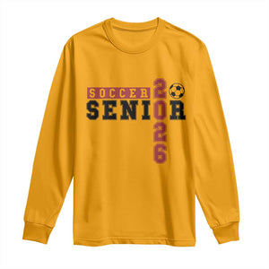 Soccer Senior Class of 2026 Typography Graphic Long Sleeve Shirt High School Varsity Athlete Graduation Gift