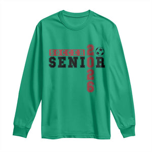 Soccer Senior Class of 2026 Typography Graphic Long Sleeve Shirt High School Varsity Athlete Graduation Gift