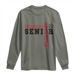 Soccer Senior Class of 2026 Typography Graphic Long Sleeve Shirt High School Varsity Athlete Graduation Gift