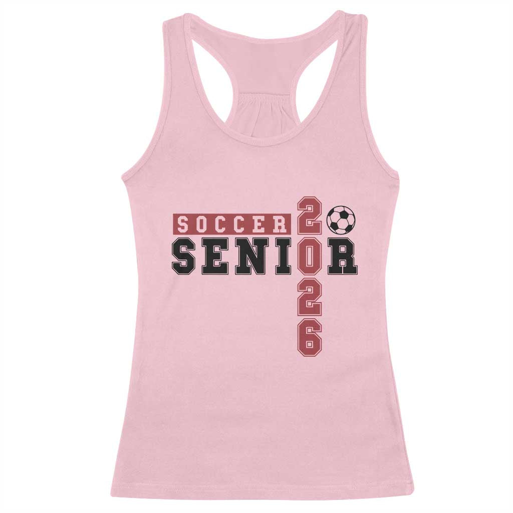 Soccer Senior Class of 2026 Typography Graphic Racerback Tank Top High School Varsity Athlete Graduation Gift