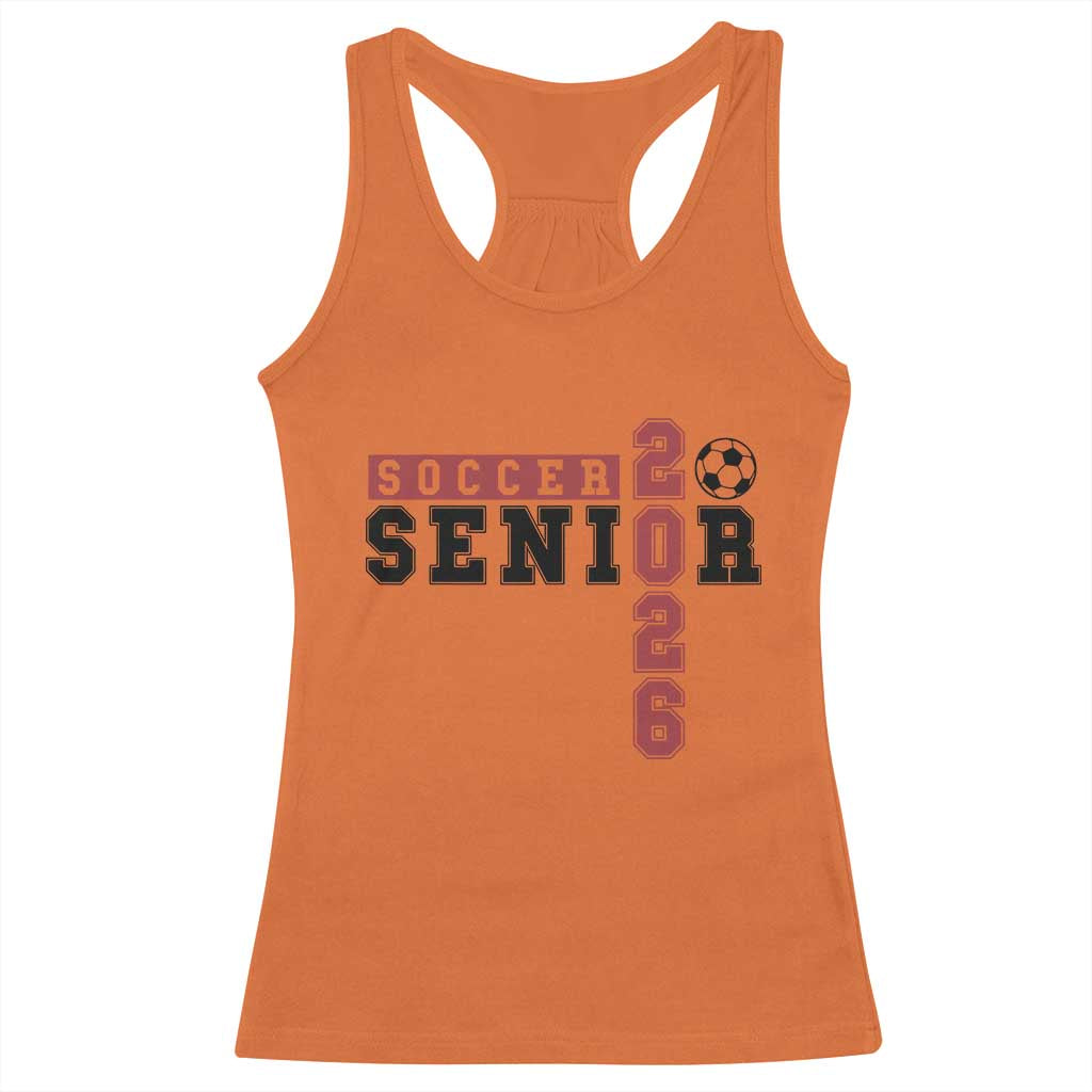 Soccer Senior Class of 2026 Typography Graphic Racerback Tank Top High School Varsity Athlete Graduation Gift