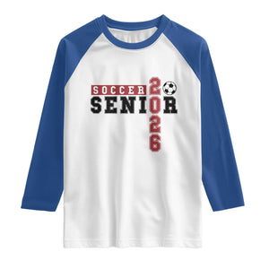Soccer Senior Class of 2026 Typography Graphic Raglan Shirt High School Varsity Athlete Graduation Gift