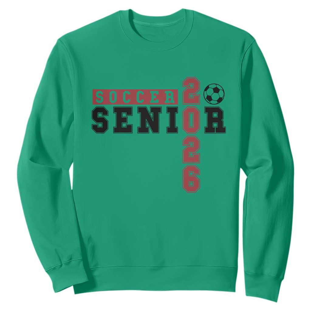 Soccer Senior Class of 2026 Typography Graphic Sweatshirt High School Varsity Athlete Graduation Gift