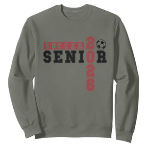 Soccer Senior Class of 2026 Typography Graphic Sweatshirt High School Varsity Athlete Graduation Gift