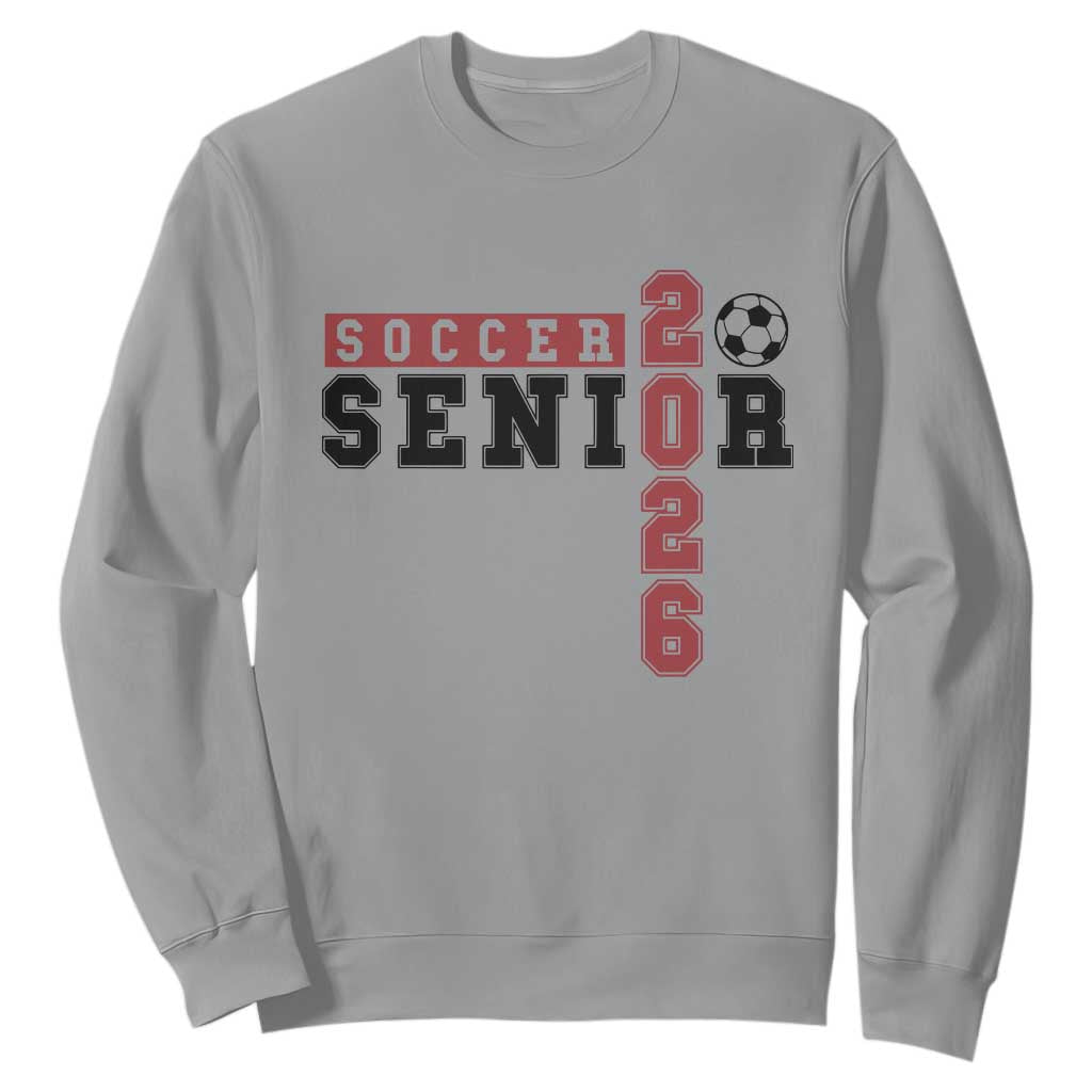 Soccer Senior Class of 2026 Typography Graphic Sweatshirt High School Varsity Athlete Graduation Gift