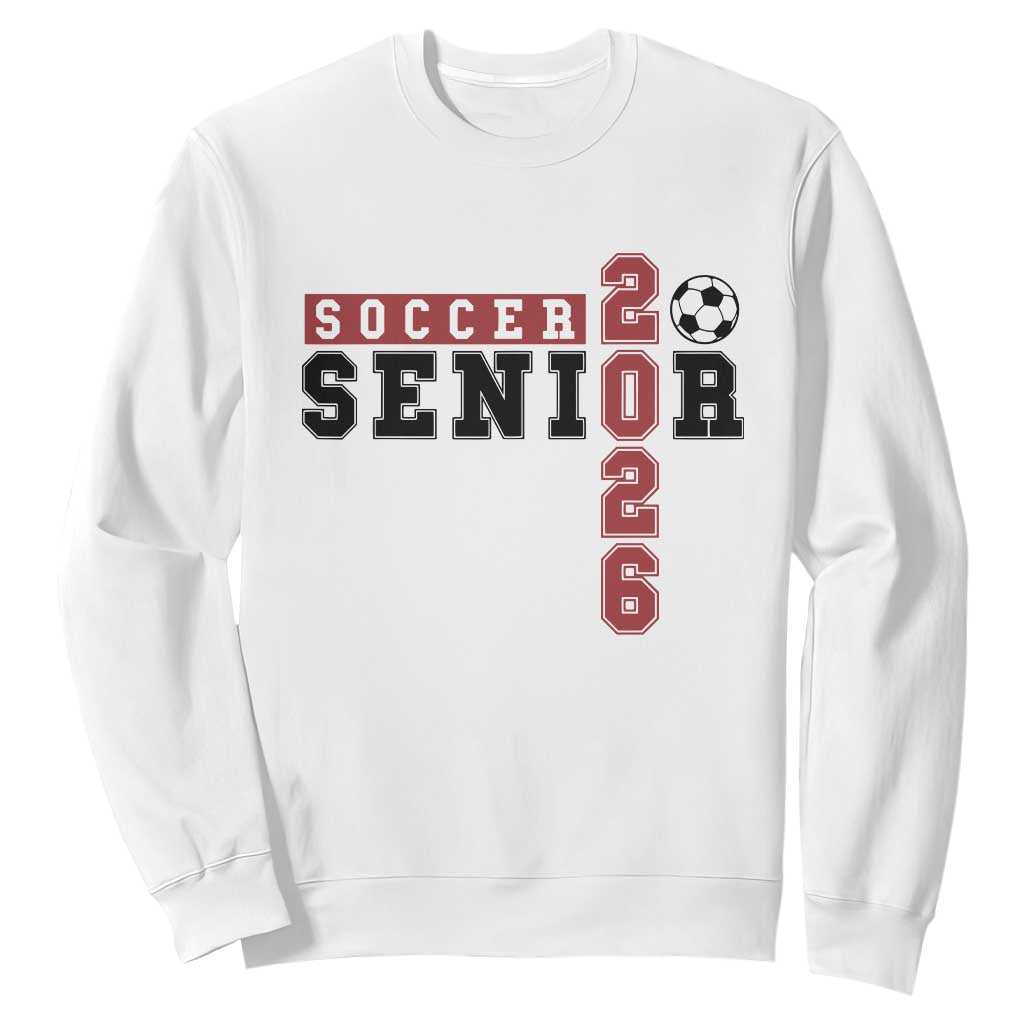 Soccer Senior Class of 2026 Typography Graphic Sweatshirt High School Varsity Athlete Graduation Gift