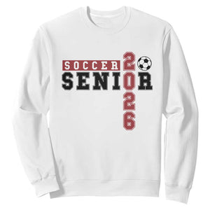 Soccer Senior Class of 2026 Typography Graphic Sweatshirt High School Varsity Athlete Graduation Gift