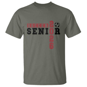 Soccer Senior Class of 2026 Typography Graphic T Shirt High School Varsity Athlete Graduation Gift
